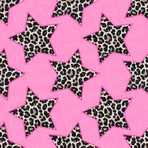 Leopard star seamless pattern. Digital download only. Png file
