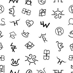 Cattle brand seamless pattern. Digital download only. png file