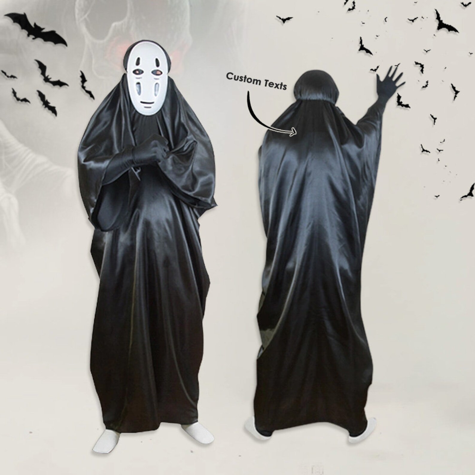 Personalised Halloween Spirited Away No-Face Cosplay Costume