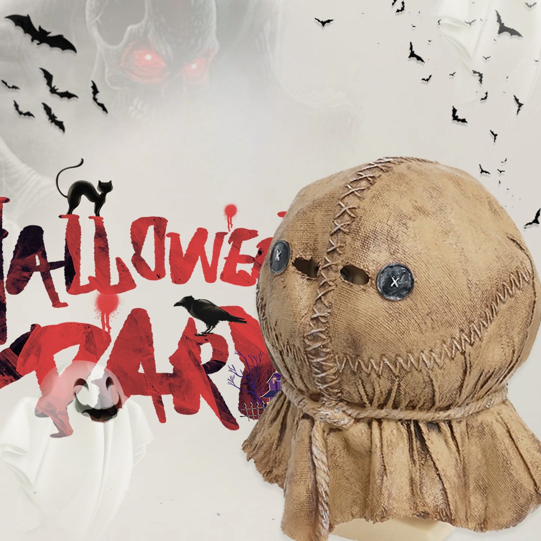 Halloween Scarecrow Mask Costumecreepy Scarecrow Latex Etsy