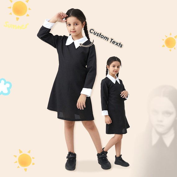 Wednesday Addams Cosplay Costume Dress Addams Family Halloween School  Uniform