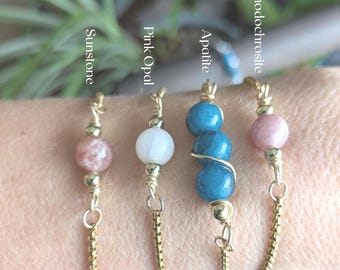 Pulsera deslizante de piedras preciosas