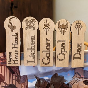 Custom RPG Player Initiative Trackers - Clip-on name tags for player characters D&D RPG