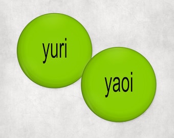 Yuri & Yaoi Green Pinback Buttons