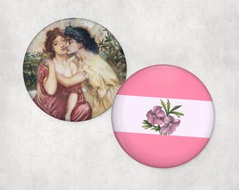 Sappho & Sapphic Flag Pinback Buttons | Lesbian Pride