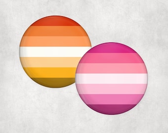 Butch+ Femme Flags Pinback Buttons | Lesbian Pride Flag Badges