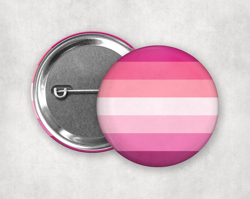 Femme 4 Butch Pinback Buttons | Vintage Inspired Lesbian Badges #3 - Femme Flag