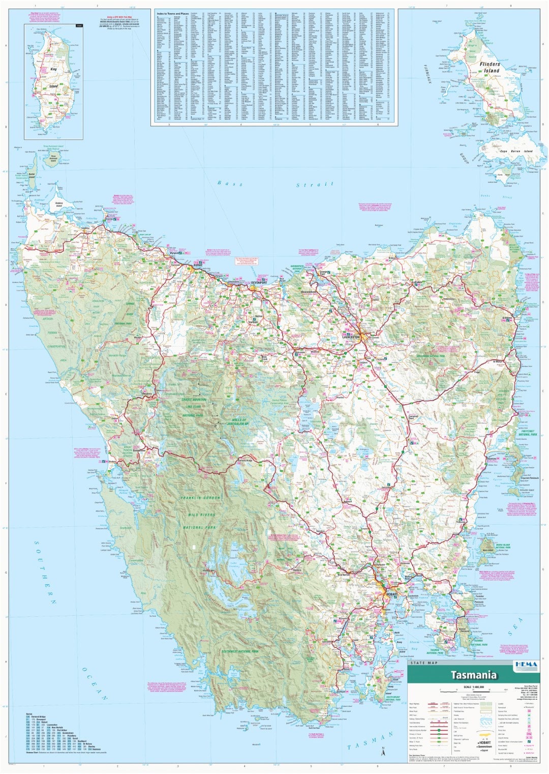 Hema Detailed Map Of Tasmania Poster Tas Aus Australian Roads Premium Il Fullxfull.4962617806 Hwk9 