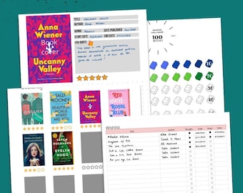 Reading Tracker Printables: Buchbesprechung, Wunschliste, Challenge (Digitaler Download)