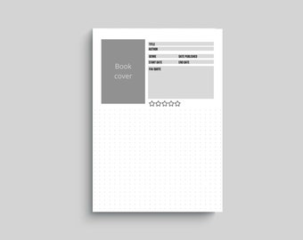 Druckbare Buchbesprechung Vorlage: Lese Journal Einlage (A4, A5, Letter, Half Letter) (Digitaler Download)