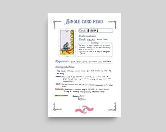 Tarot Legung Journaling Vorlagen: Grimoire Seiten zum Ausdrucken (PDF Download)