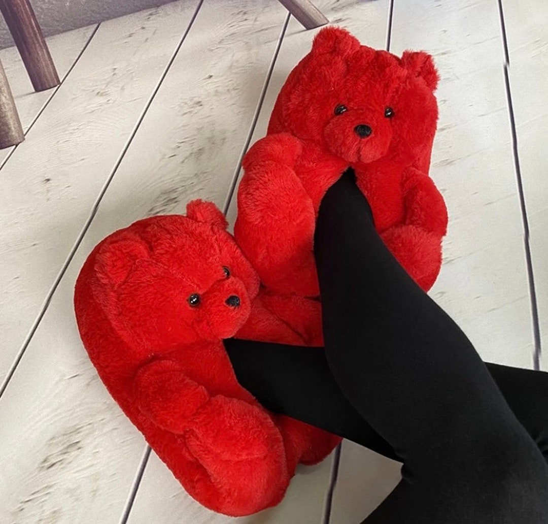 Teddy Bear Slippers Etsy