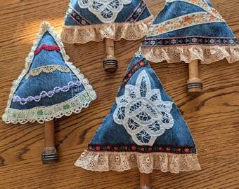 Wooden Bobbin Trees bobbins came from the North Carolina Textile Mills