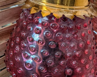 Hobnail Oil lamp, Hanging Victorian Hall Lamp era 1800