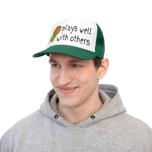 Swinger Trucker Cap Plays well with others, alternative lifestyle, polyamorous, upside down pineapple, the more the merrier,partner swapping