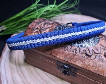 Hundehalsband 45cm aus Paracord, Halsband mit Applikation/Ornament