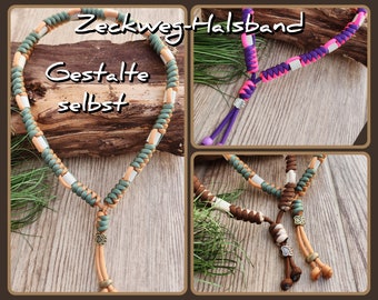 EM Keramik Zeckweg-Halsband, personalisierbar und individuell, Hund, Paracord, verstellbar