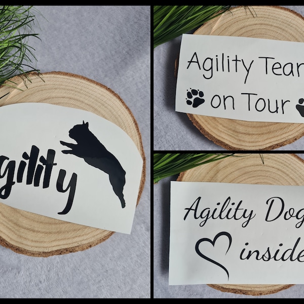 Autoaufkleber Agility, Hundesport, Hund, Sticker, Aufkleber, Auto