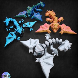 Movable Baby Love Dragon with Wings and Glass Eyes, Love Wyvern, 14 cm, 3D, Desk Toy, Dragon,