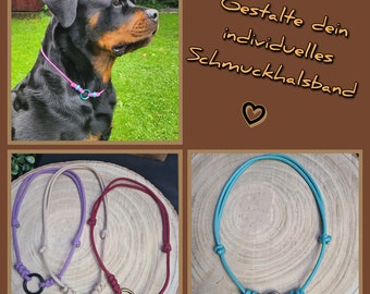 Schmuckhalsband, personalisierbar und individuell, Markenhalsband, Hundemarke, ID, Markierung, Hund, Paracord, verstellbar