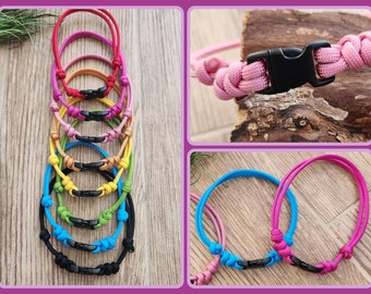 Set Welpenhalsband mit Klickverschluss Gr. M, Paracord, Markierhalsband, Welpen ID, Markierung, Hund, verstellbar, mitwachsend