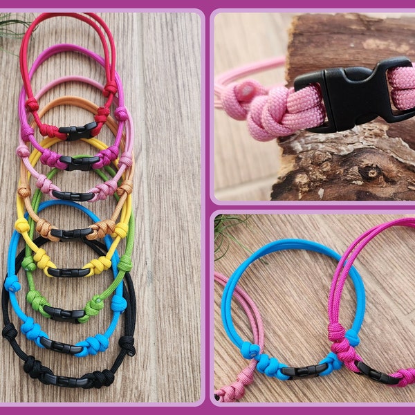 Set Welpenhalsband mit Klickverschluss Gr. M, Paracord, Markierhalsband, Welpen ID, Markierung, Hund, verstellbar, mitwachsend