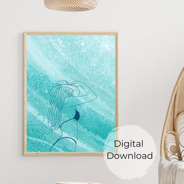 Ocean Soul | Trendy Coastal Art | Beach Wall Art | Boho Beach Prints | Coastal Cowgirl | Ocean Wall Art | Summer Poster | Printable Wall Art