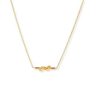Unity Knot Necklace - 18K Gold-Plated Stainless Steel Knot Design Pendant Necklace