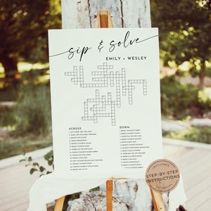 Benutzerdefinierte Hochzeit Kreuzworträtsel schlürfen und lösen Puzzle, personalisiertes schlürfen und riesiges Kreuzworträtsel lösen, Hochzeitsfeier Spiele, lustige Hochzeitsspiele
