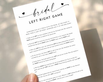 Bridal Left Right Game, Printable Pass the Prize Game, Fun Bridal Shower Activity, Gift Exchange Game for Events, Bridal Shower Games Ideas