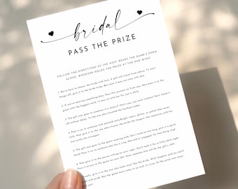 Gioco "Passa il premio" per la sposa, divertente attività stampabile per l'addio al nubilato, gioco di scambio di regali, poesia "Passa il regalo", idee per giochi per l'addio al nubilato
