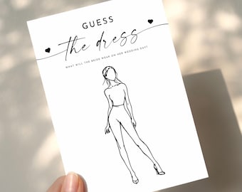 Guess the Dress Game, Printable Bridal Shower Activity, Editable Template for Bachelorette Fun, Fun Wedding Shower Table Games
