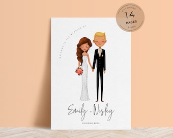Kids Wedding Coloring Book, Printable Wedding Coloring Book For Kids, Kids Wedding Table Games, Customisable Cover - CALM