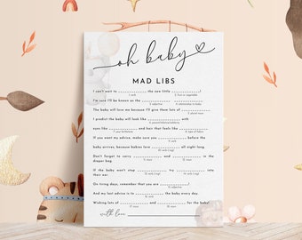 Oh Baby Mad Libs Game, Baby Shower Oh Baby Mad Libs Game, Printable Baby Mab Libs Game, Editable Template, Baby Shower Games - CUTE