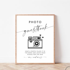 Photo Guestbook Sign, Editable Polaroid Guest Book Sign, Printable Guestbook Wedding Sign, Instax Wide Guest Book Sign, Wedding Signs
