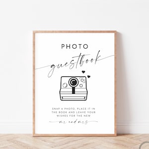 Photo Guestbook Sign, Editable Polaroid Guest Book Sign, Printable Guestbook Wedding Sign, Polaroid Camera Guest Book Sign, Wedding Signs