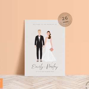Kids Wedding Activity Book, Printable Wedding Activity and Coloring Book For Kids, Kids Wedding Table Games, Customisable Cover - CHIC