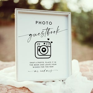 Polaroid Guestbook Sign, Editable Photo Guest Book Sign, Printable Guestbook Wedding Sign, Instax Square Guest Book Sign, Wedding Signs