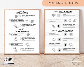 Polaroid Now i-Type Camera All-In-One Instructions Sign, Polaroid Now i-Type Instructions, How To Take A Photo, How To Load A Film