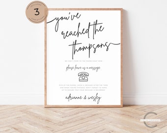 Audio Guestbook Sign Template, Editable Telephone Guestbook Sign, Modern Wedding Audio Booth Sign, Voicemail Guest Book Sign, 3 Set Bundle