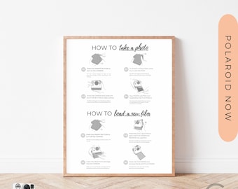 Polaroid Now i-Type Camera All-In-One Istruzioni Cartello, Polaroid Now i-Type Istruzioni, Come scattare una foto, Come caricare una pellicola