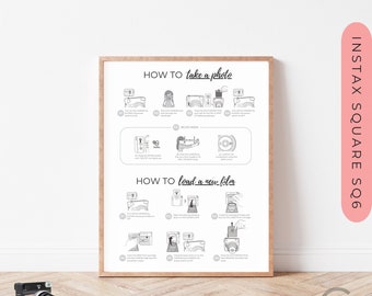 Fotocamera Instax Square SQ6 All-In-One con istruzioni per selfie, Istruzioni per Instax Square SQ6, Come scattare una foto, Come caricare una pellicola