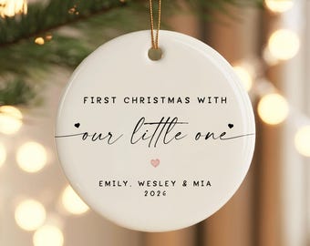 Personalized Baby's First Christmas Ornament, New Baby Ornament Gift, Custom Baby Announcement Keepsake, Baby 1st Xmas Bauble, Newborn Gift