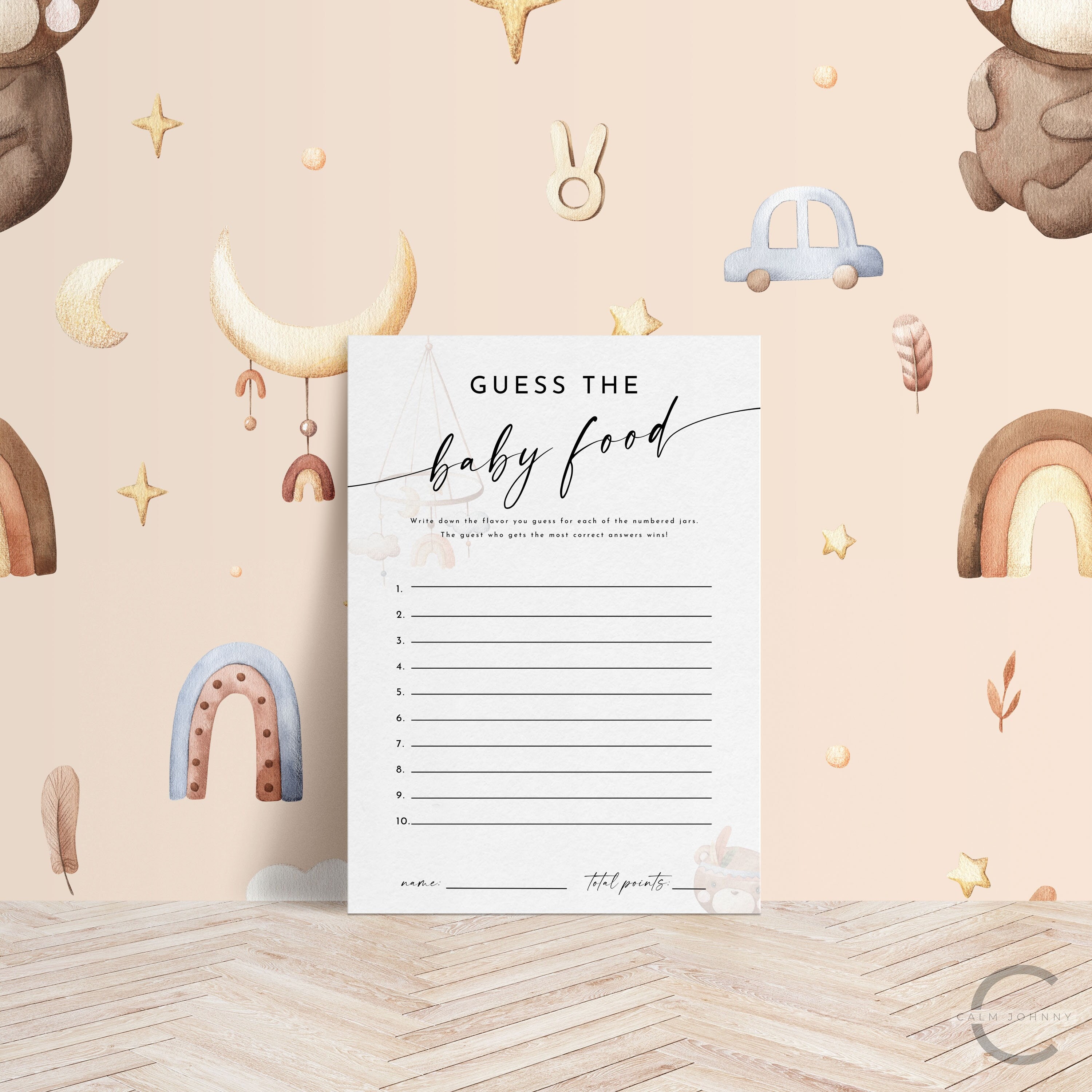 Guess the Baby Food Game Card, Baby Shower Food Game Card , Printable ...