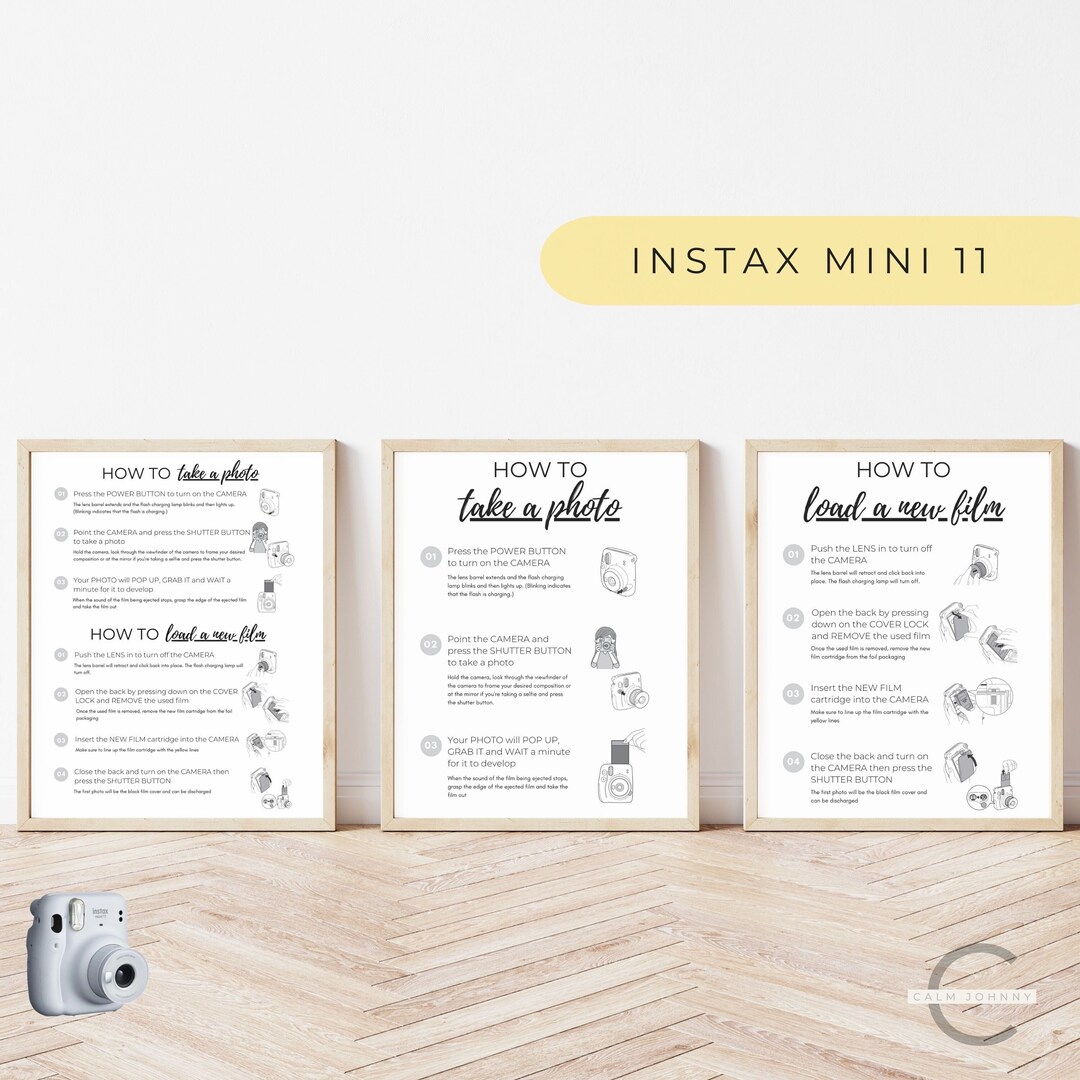 Instax Mini 11 Camera Instructions Sign, Instax Mini 11 Instructions