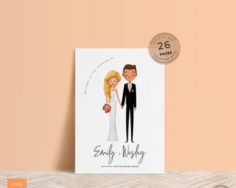 Kids Wedding Activity Book, Printable Wedding Activity and Coloring Book For Kids, Kids Wedding Table Games, Customisable Cover - CALM