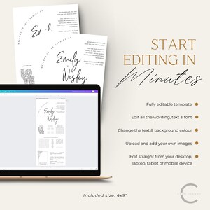 Wedding Decor Activity Menu Template, Editable Wedding Reception Games and Menu Template, Elegant Printable Wedding Table Games - CALM image 7