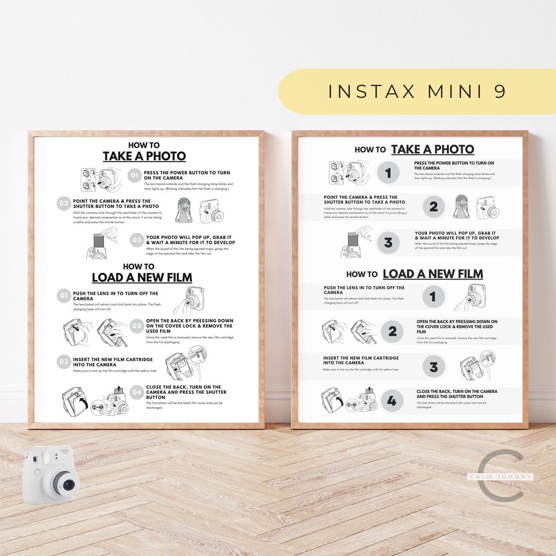 Instax Mini 9 Instant Camera Allinone Instructions Sign, Instax Mini