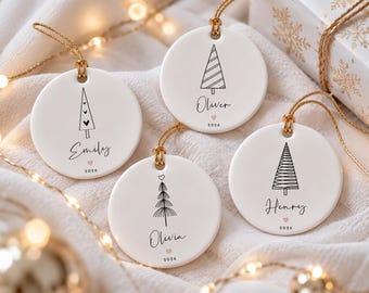 Personalized Kids Christmas Name Ornament, Custom Kids Name Keepsake Gift, New Baby Ornament, Kids 1st Xmas Bauble, Winter Wedding Favours