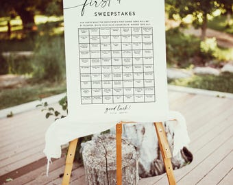 Wedding First Dance Sweepstake Game, Personalized First Dance Song Sweepstakes Game, Wedding Reception Game, Fun Wedding Table Games